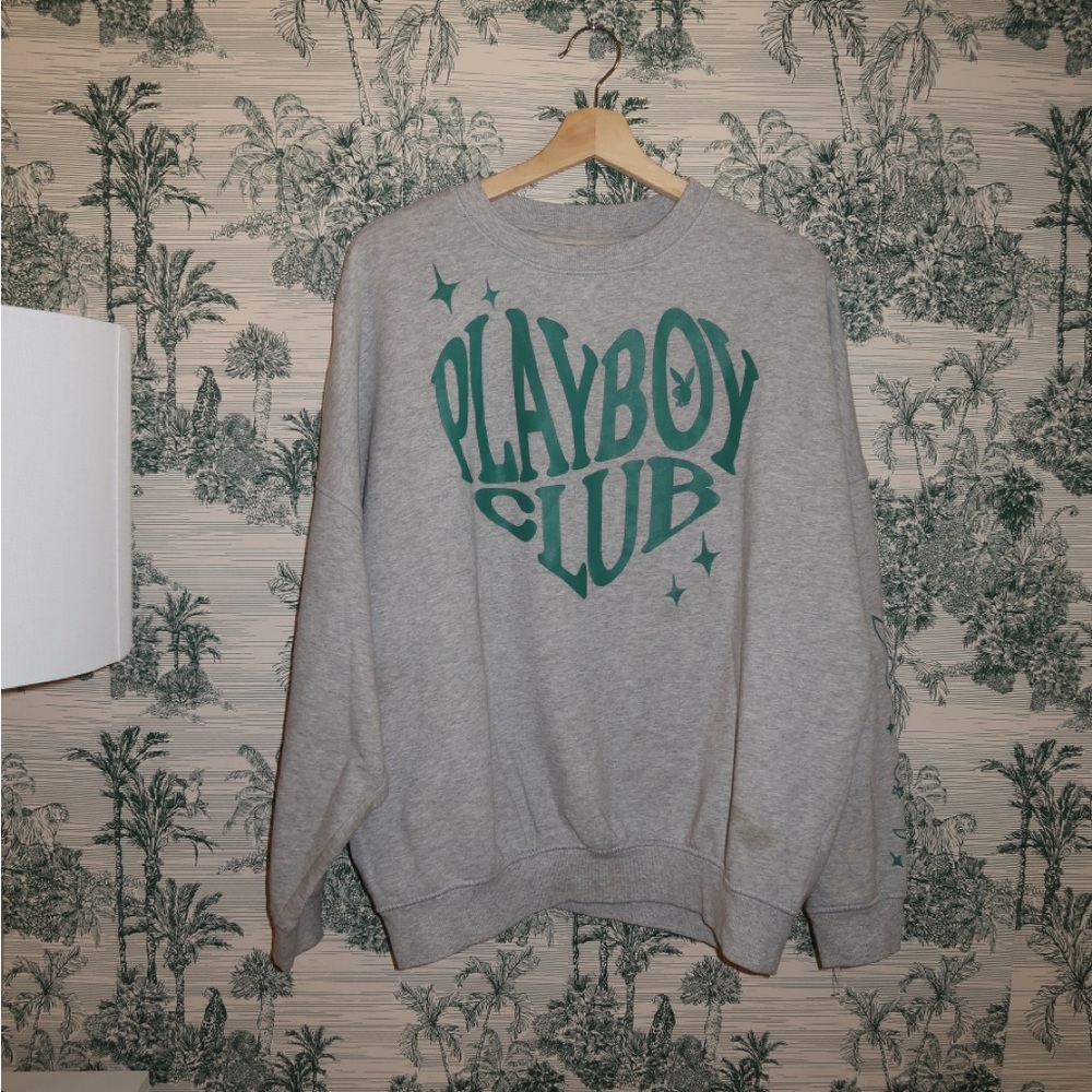 Playboy Club Gray Crew Sweater